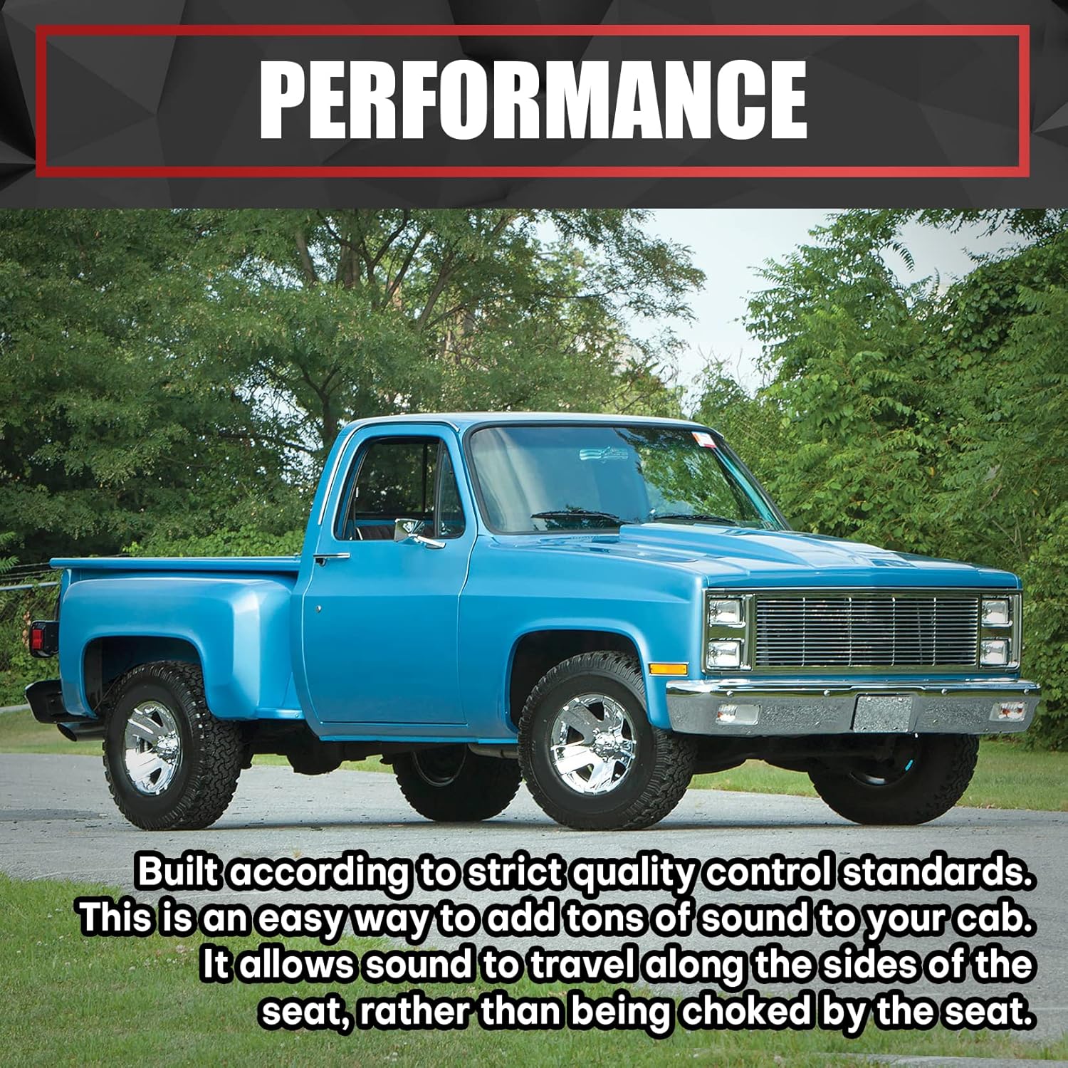 Detalle de VIAGL Behind-Seat Speaker Brackets for Chevy C10 1973-1987 (6x9) – Squarebody, 16-Gauge Steel, Matte Black