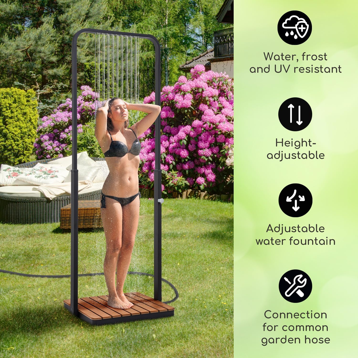 Detalle 2 de Blumfeldt Portable Outdoor Shower Kit with Adjustable Head and Aluminium Base
