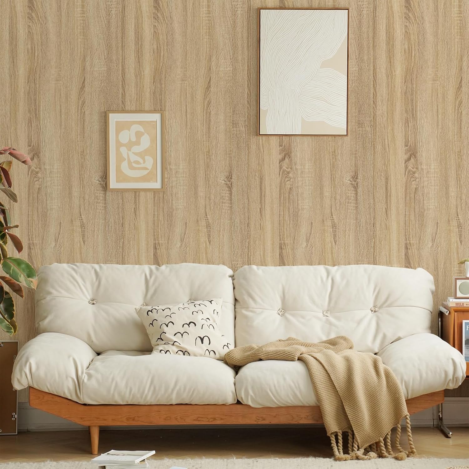 Thumbnail 3 de Abyssaly Oak Brown Wood Effect Vinyl Wrap: Self-Adhesive, Removable & Durable