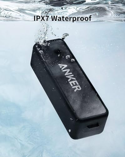 Detalle de Anker Soundcore 2 Portable Bluetooth Speaker: IPX7 Waterproof, 24H Playback, Powerful Bass