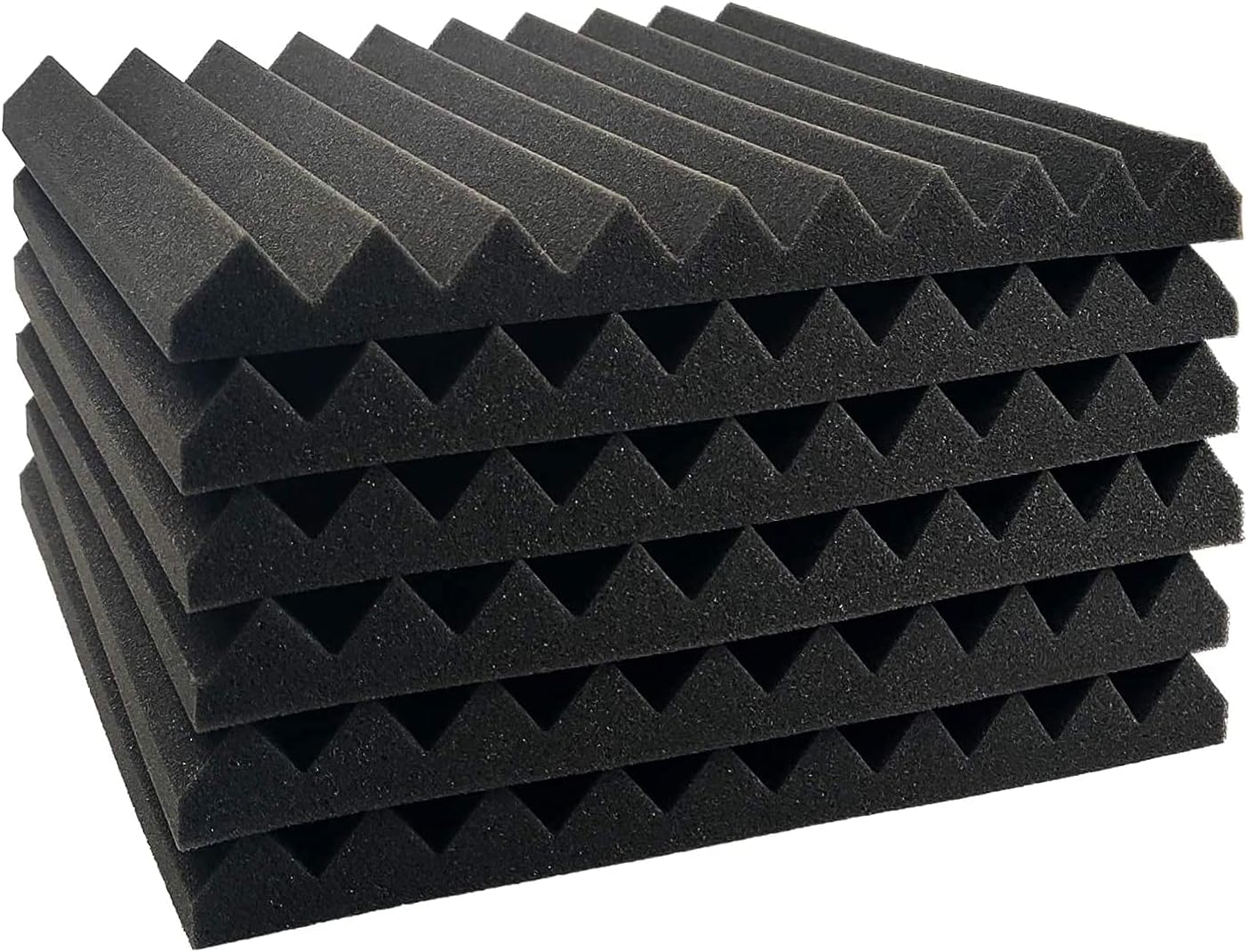 Thumbnail 1 de JBER 12 Pack Acoustic Foam Panels (1" x 12" x 12"), 30 kg/m³, Black