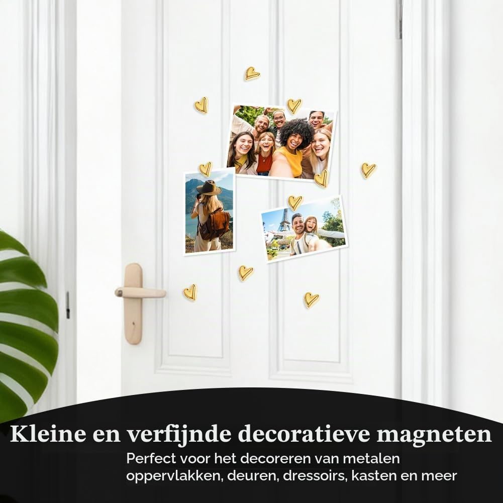 Thumbnail 6 de Vicloon 5313647 hartvormige koelkastmagneten, 20 stuks, goud, 2 x 2 cm
