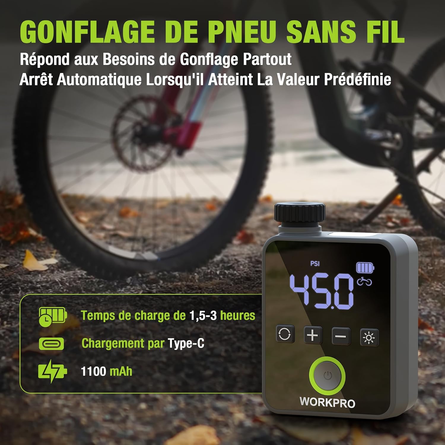 Detalle 2 de WORKPRO Mini Compresseur d’Air 140 PSI