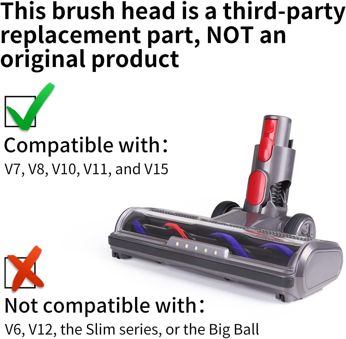 Detalle 2 de KENVOR D009 Replacement Floor Brush Head for Dyson V7, V8, V10, V11 and V15
