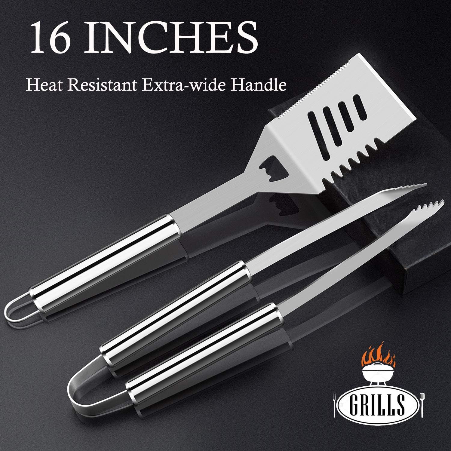 Thumbnail 1 de ROMANTICIST 29pcs BBQ Accessories Tools Set – Stainless Steel Grill Utensils with Thermometer & Aluminium Case