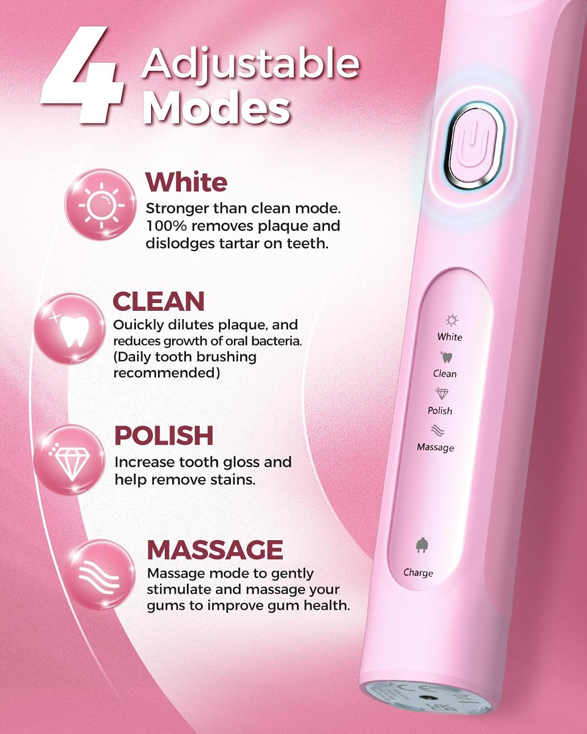 Thumbnail 5 de Rotating Electric Toothbrush with 8 Brush Heads 25‑Day Battery
