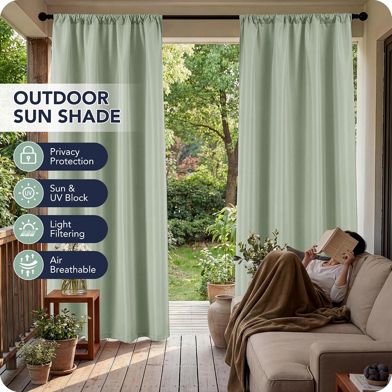 Detalle de RichSets Outdoor Curtains 54 x 95 Inch