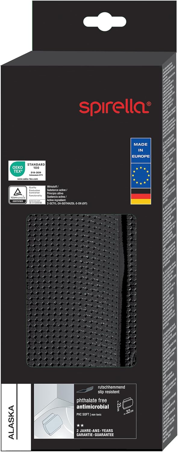Thumbnail 6 de Spirella Alaska : Coussin de Baignoire en PVC avec Appui-Tête Ergonomique et Ventouses – Noir 32 x 23 cm