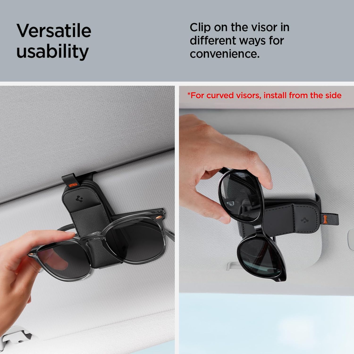 Thumbnail 6 de Spigen porta occhiali per Tesla Model Y (circa 2025 Juniper) e Model 3 (Highland 2024/2025) – 2 pezzi con pelle vegana, nero