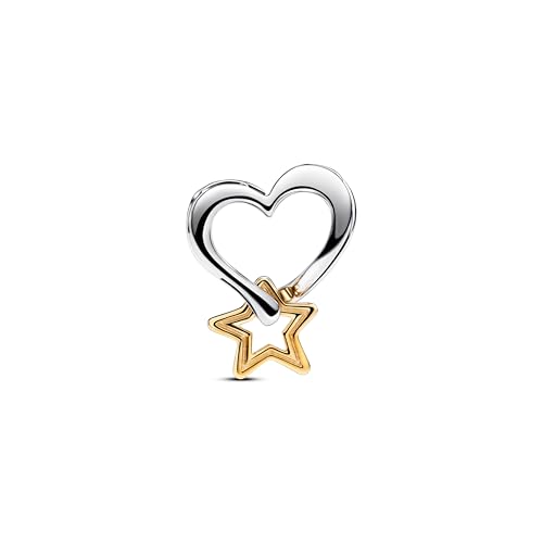 Detalle de Pandora Moments Lucky Star & Herz Charm aus Sterling Silber mit vergoldeter Legierung – 763513C00