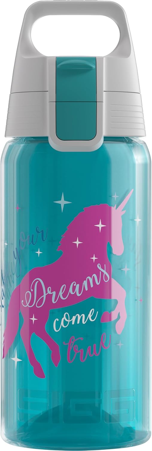 Detalle de SIGG Viva ONE Unicorn Trinkflasche 0,5 L – schadstofffrei, auslaufsicher, einhändig bedienbar