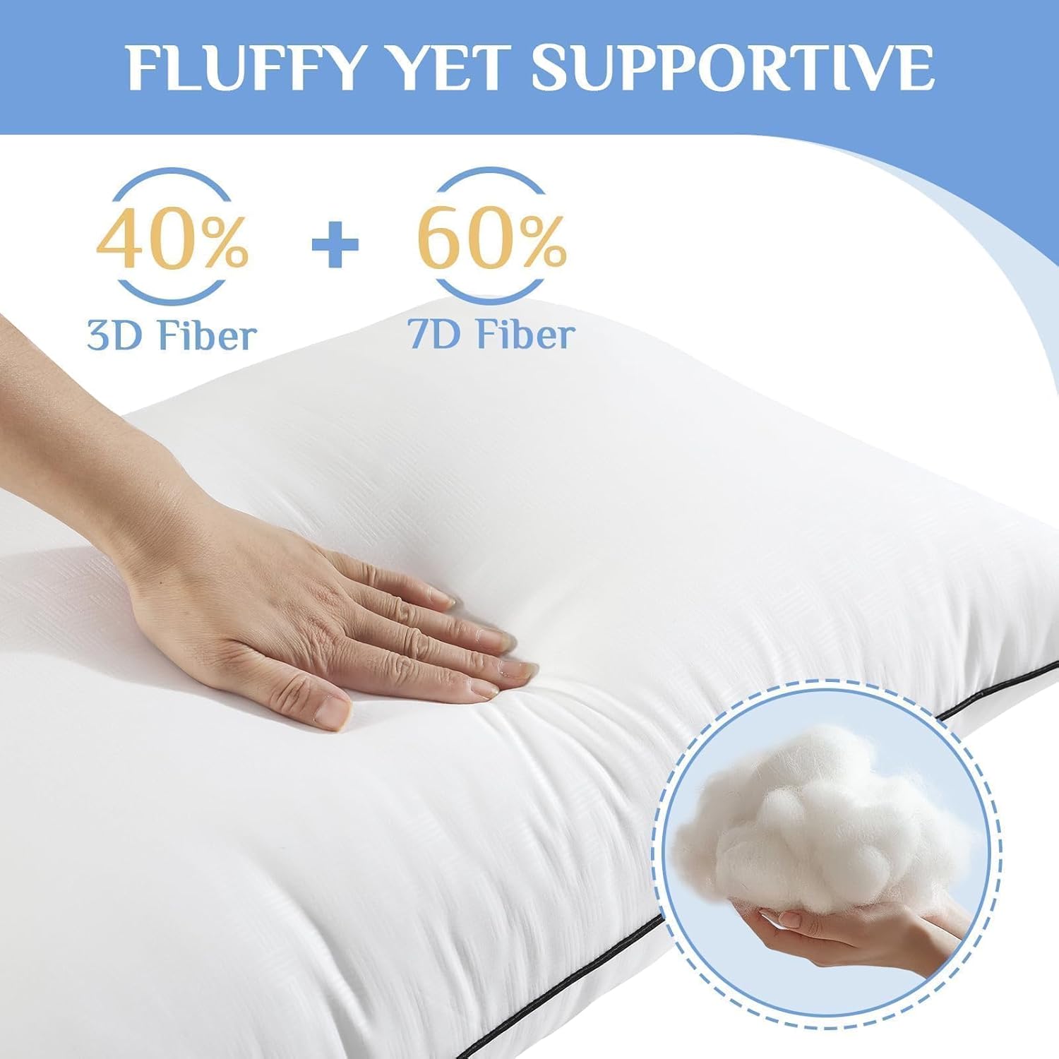 Thumbnail 2 de JOLLYVOGUE King Size Pillows Set of 4 – Hotel-Quality Down Alternative Pillows