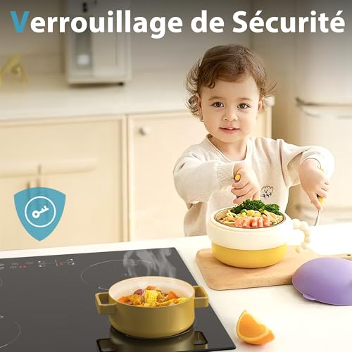 Thumbnail 4 de Hobsir Table de Cuisson Induction 4 Feux avec Prise – 52×59 cm, 3500 W