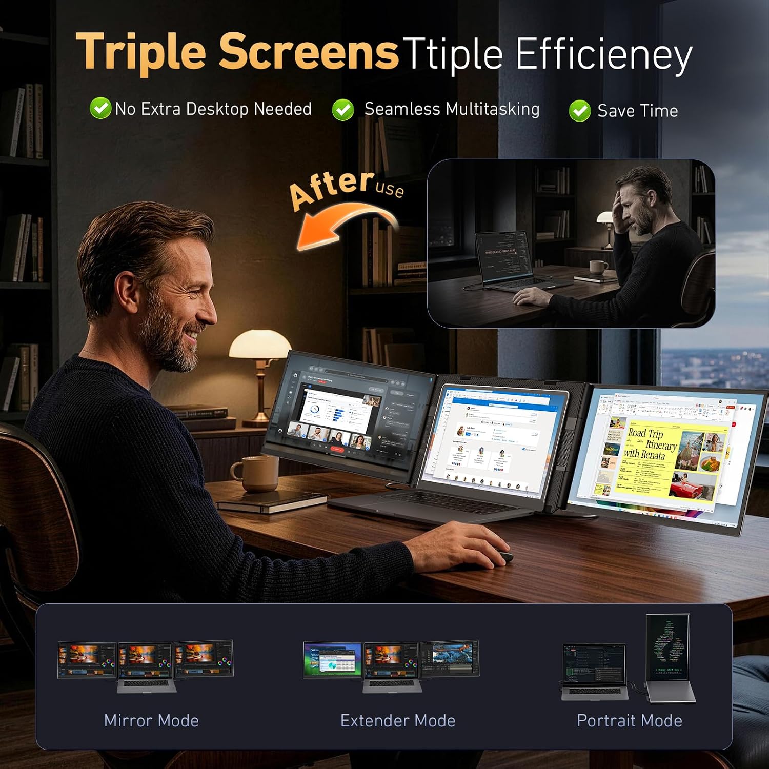 Detalle de Vixtan triple laptop screen extender, 16.1-inch