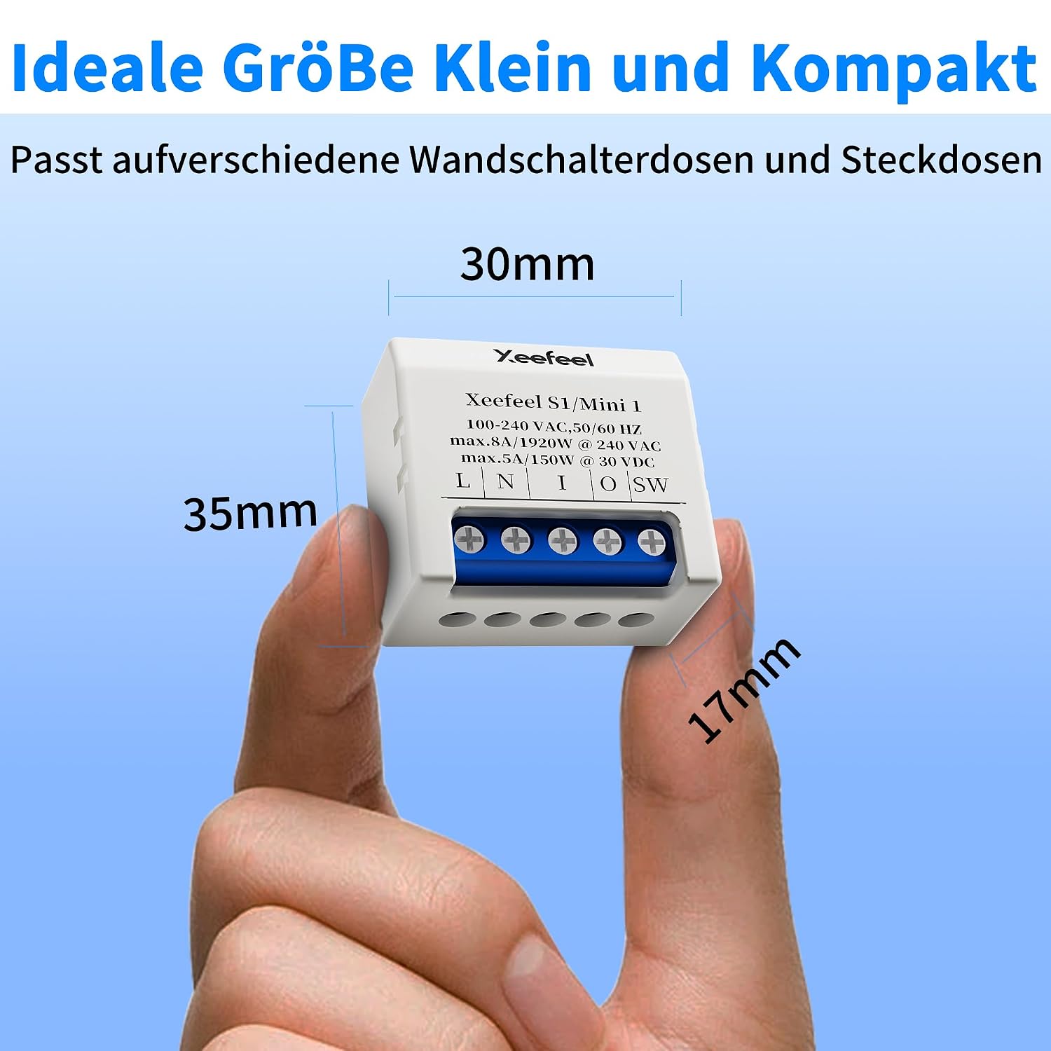 Thumbnail 1 de Xeefeel Mini 1 Smart Relais Schalter – 3er Set, WLAN & Bluetooth, 8A