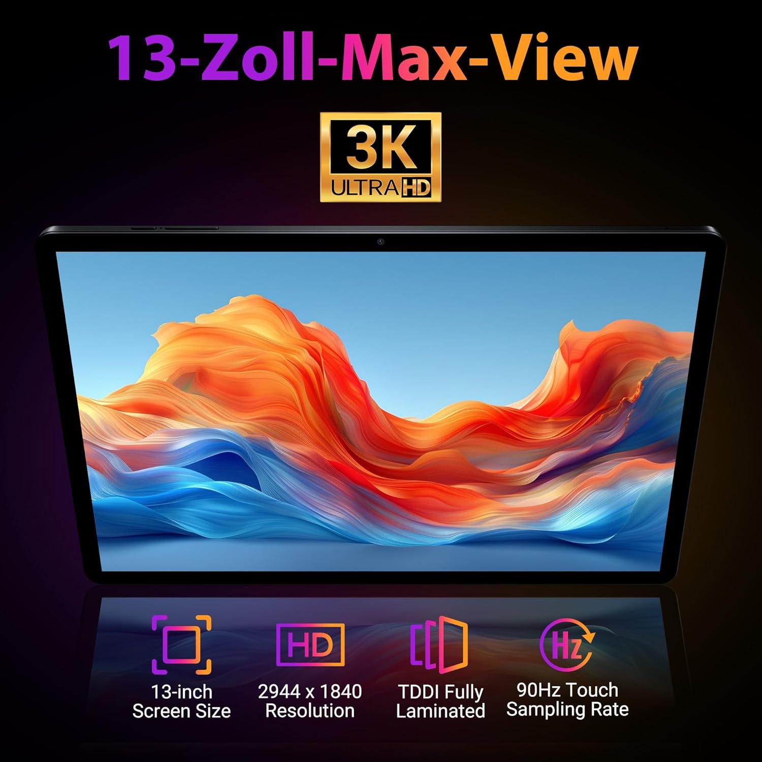 Thumbnail 2 de MAXLEGEN M31 Tablet 13 Zoll (3K 2944×1840) mit Helio G99, Android 15, 4G/5G WLAN Dual SIM inkl. Stift & Hülle