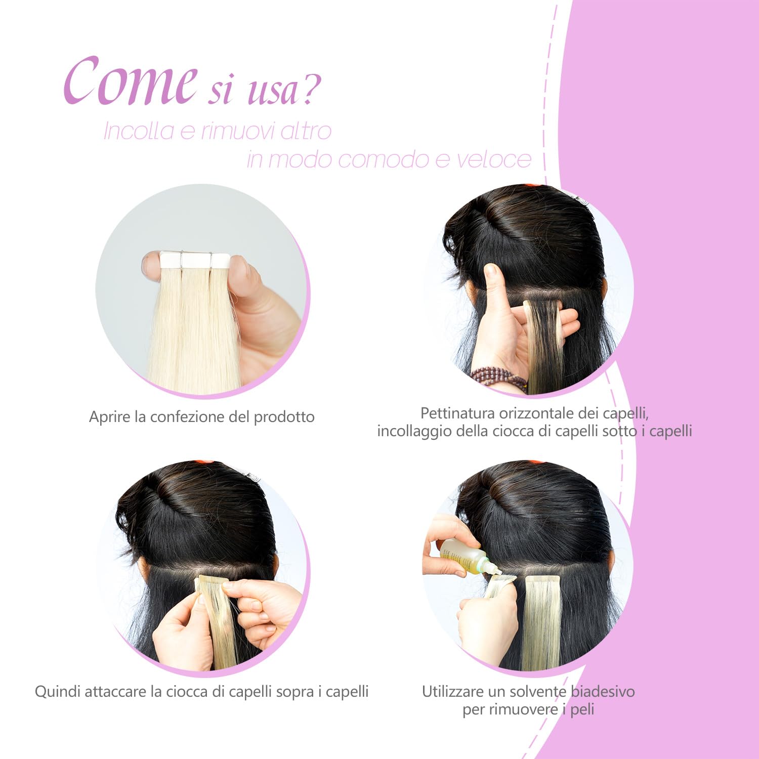 Thumbnail 5 de LieblichWelle Tape Extensions Echthaar Tiefschwarz 50 cm
