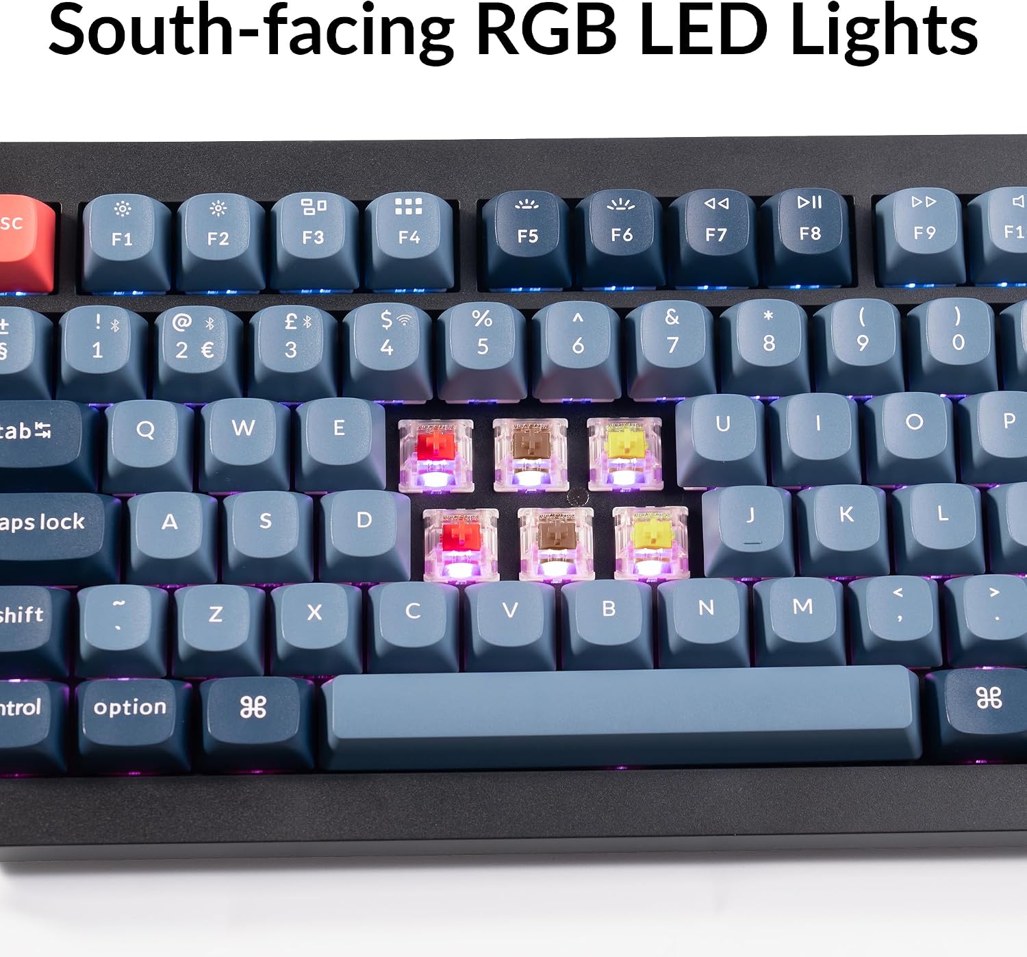 Detalle de Keychron V3 Max TKL Wireless Mechanical Keyboard (UK ISO) – Hot-swappable Gateron Banana switches, QMK/VIA RGB, Black