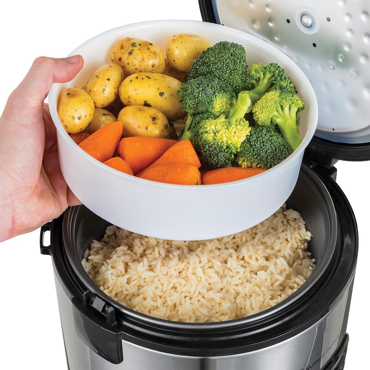 Thumbnail 6 de Russell Hobbs Reiskocher 1,2 l (27080-56) mit Dampfgarer-Einsatz und Warmhaltefunktion