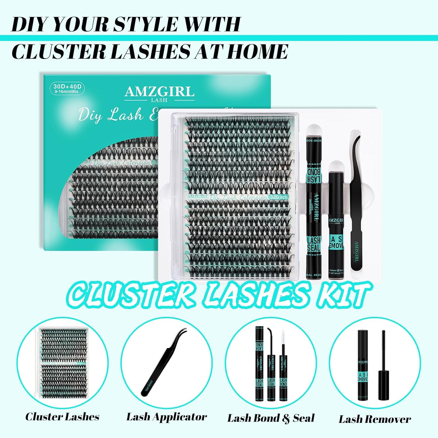 Thumbnail 1 de AMZGIRL LASH Kit 320 lash clusters 💄