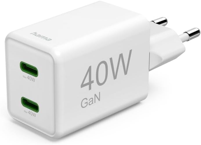 Thumbnail 6 de Hama chargeur rapide USB 40 W (2×USB‑C) super mini avec PD et Qualcomm QC 3.0, prise secteur blanc