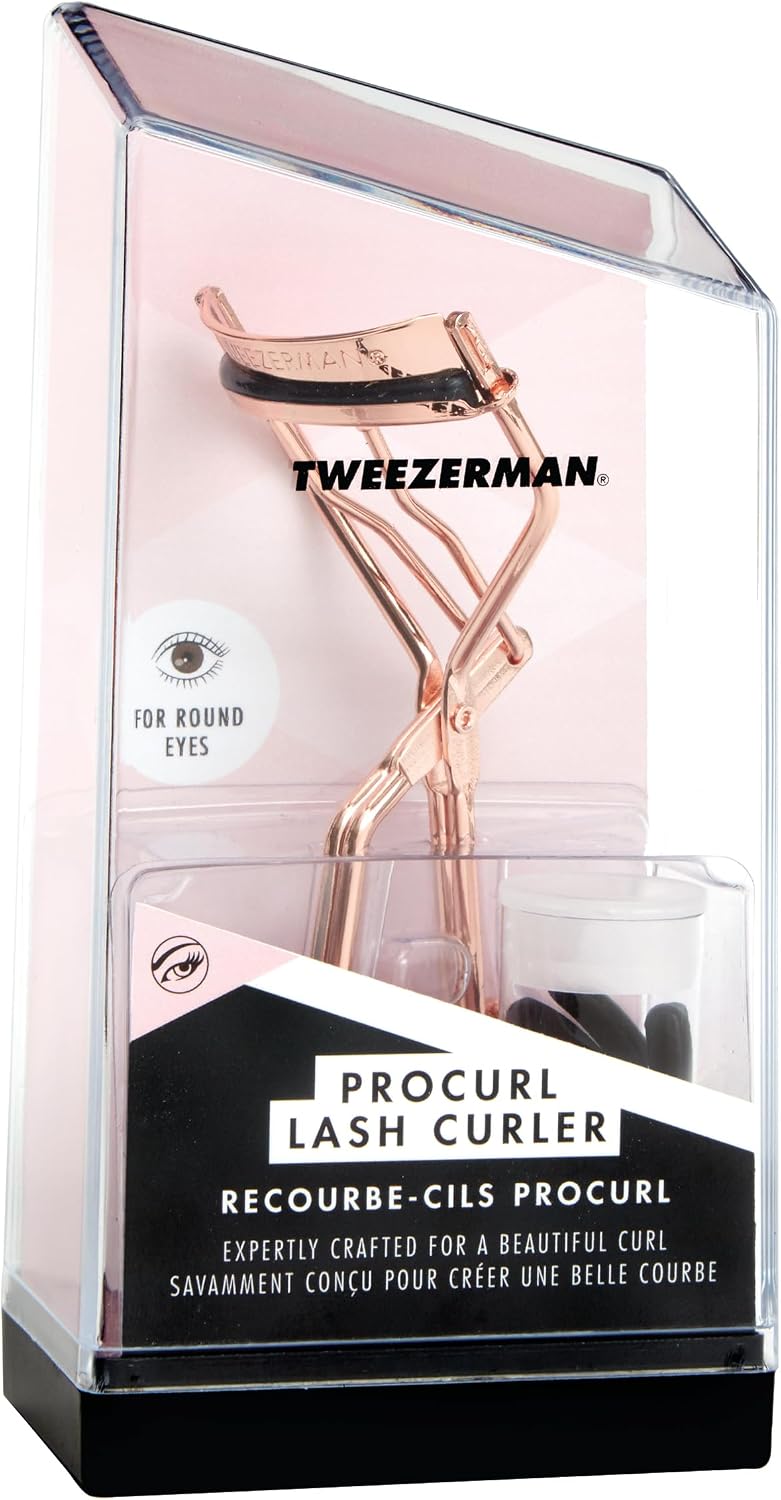 Detalle 2 de TWEEZERMAN ProCurl Eyelash Curler for Round Eyes, Rose Gold, 3 Replacement Pads