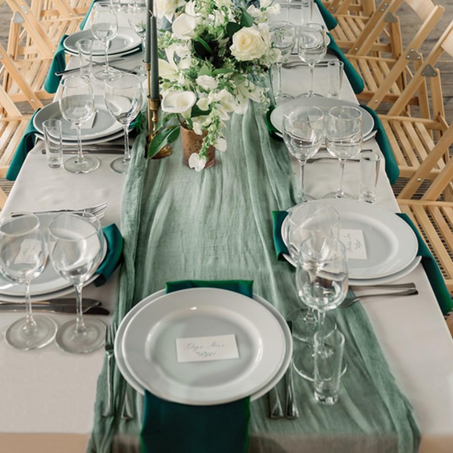 Detalle 2 de 12 Pack Cheesecloth Table Runner 35 x 118