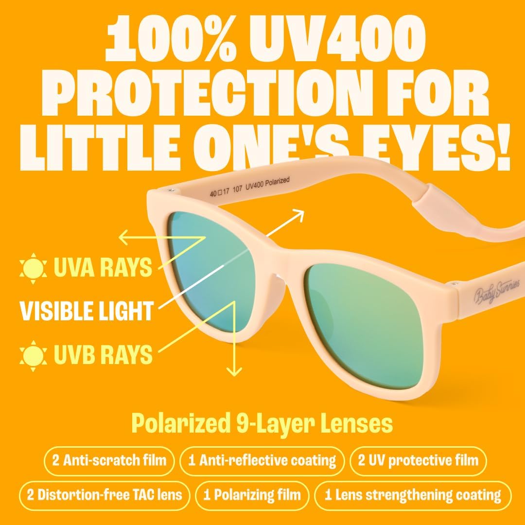 Thumbnail 4 de BABY SUNNIES Polarized Toddler Sunglasses (UV400) with Strap for Boys & Girls