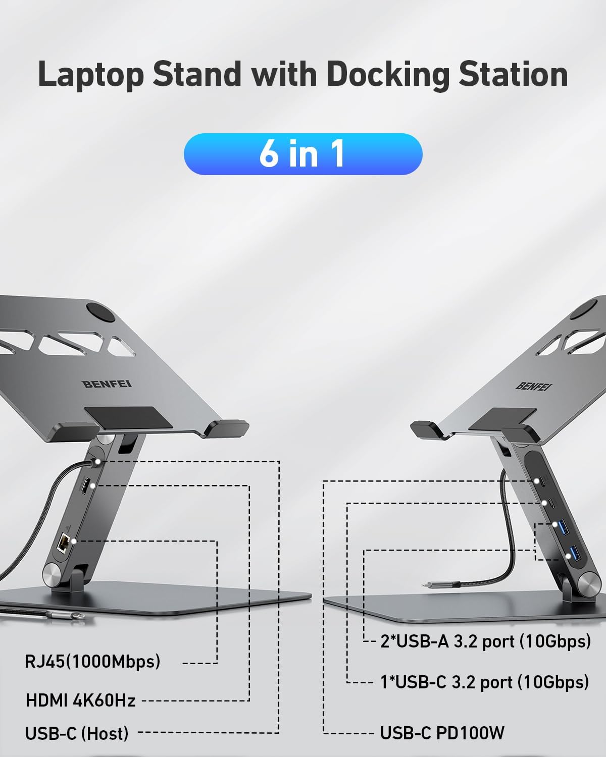 Thumbnail 1 de BENFEI Laptop Ständer mit 100W Dockingstation
