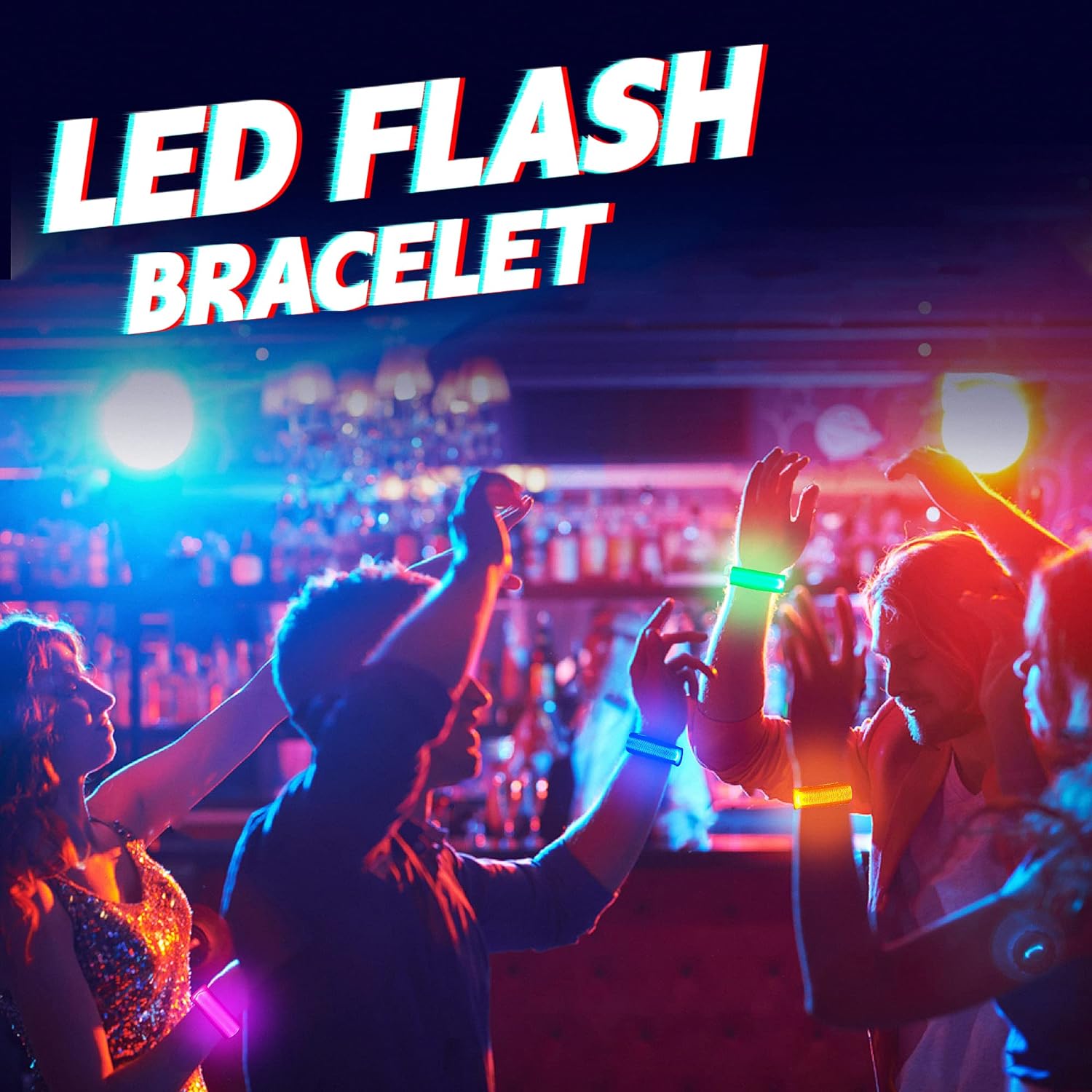Detalle 2 de KIRALUMI 8 Pack LED Glow Bracelets (Pink) – Light-Up Wristbands for Halloween, Concerts, Festivals & More