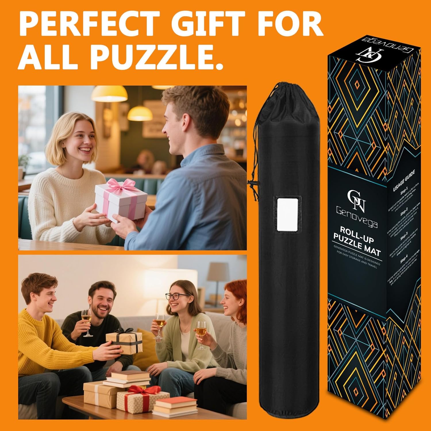 Detalle de Jigsaw Puzzle Mat Roll Up (45" x 29.5") with Storage System for Up to 2000 Pieces