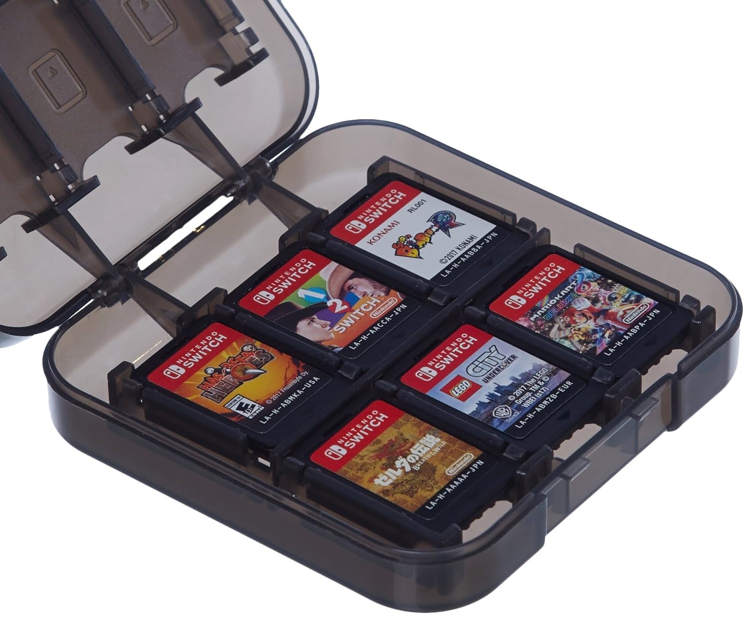 Detalle de Amazon Basics Aufbewahrungsbox für Spiele der Nintendo Switch – Schwarz