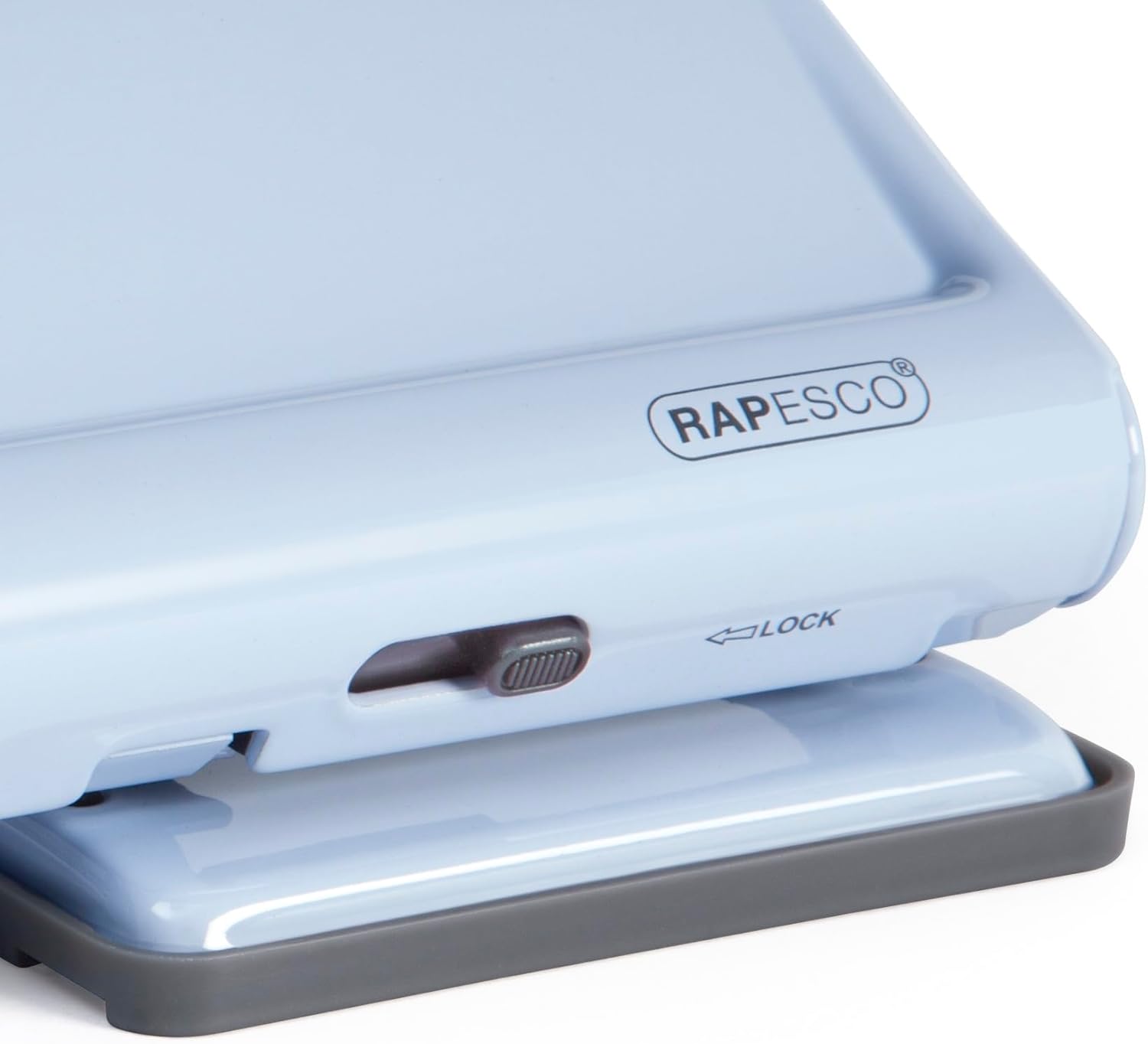 Detalle de Rapesco 1348 720 Perforatrice à 4 trous en métal — 22 feuilles, bleu poudre