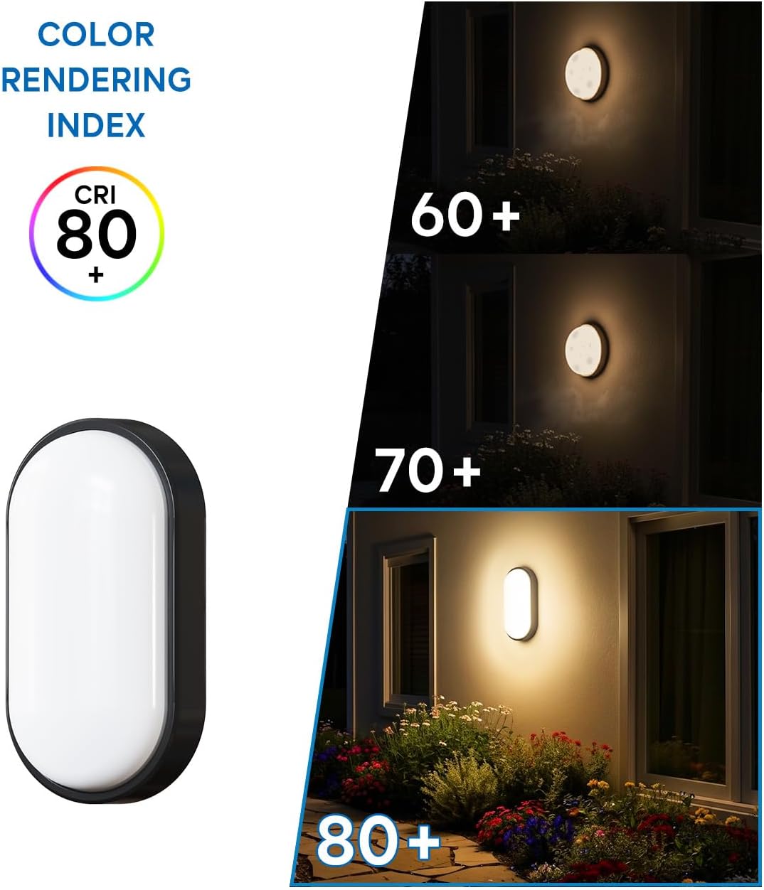 Detalle 2 de ANWIO Lampada da Parete Nero – Applique LED Esterno in 2 Unità, 14W, 1400lm, 4000K, IP54