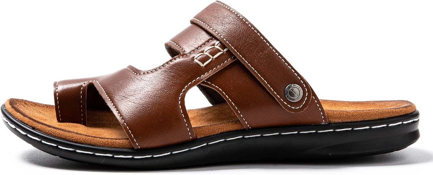 Detalle de JOMIX Sandales Homme — Sandales en cuir synthétique, tongs et chaussons d'été polyvalents