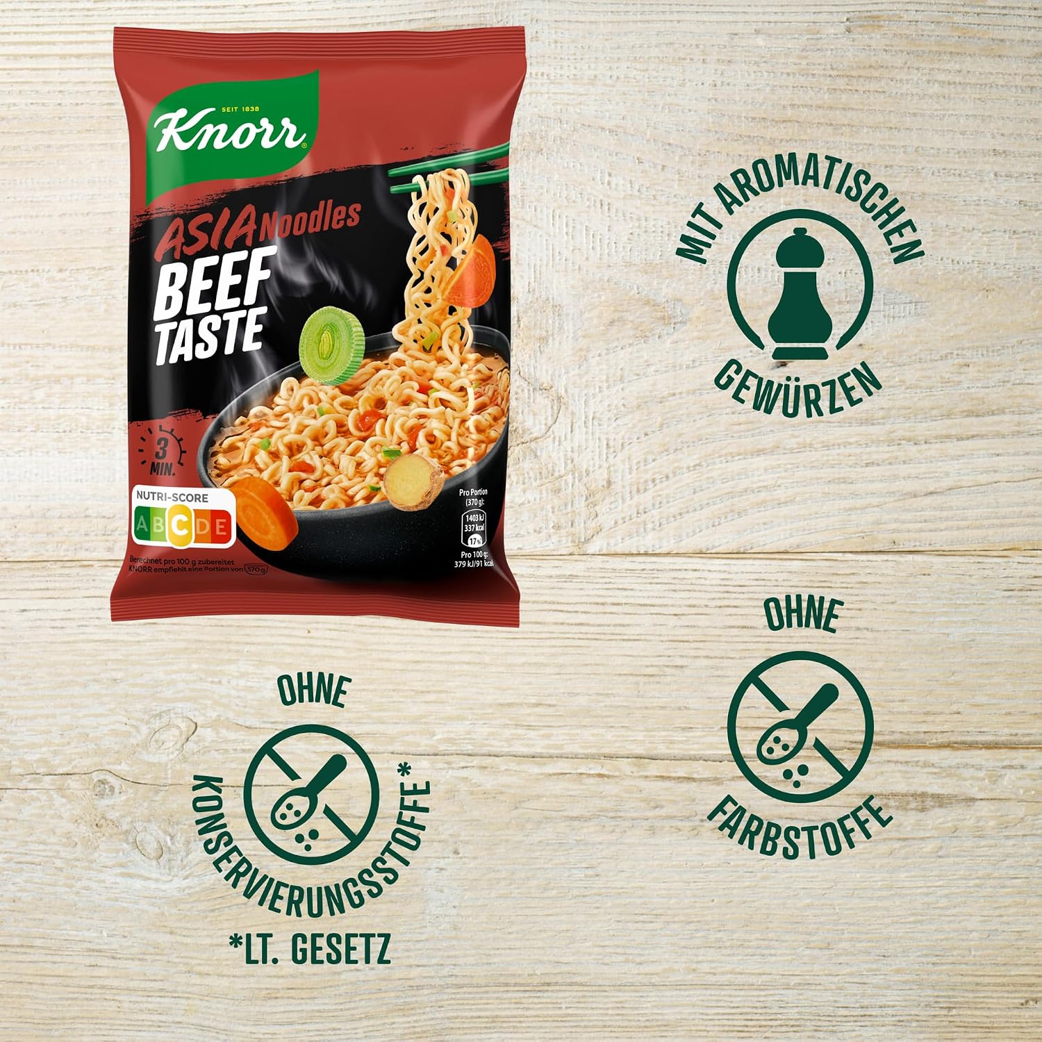 Thumbnail 6 de Knorr Instant Nudeln Beef Taste – Asiatischer Snack, in 3 Minuten fertig (11x70 g)