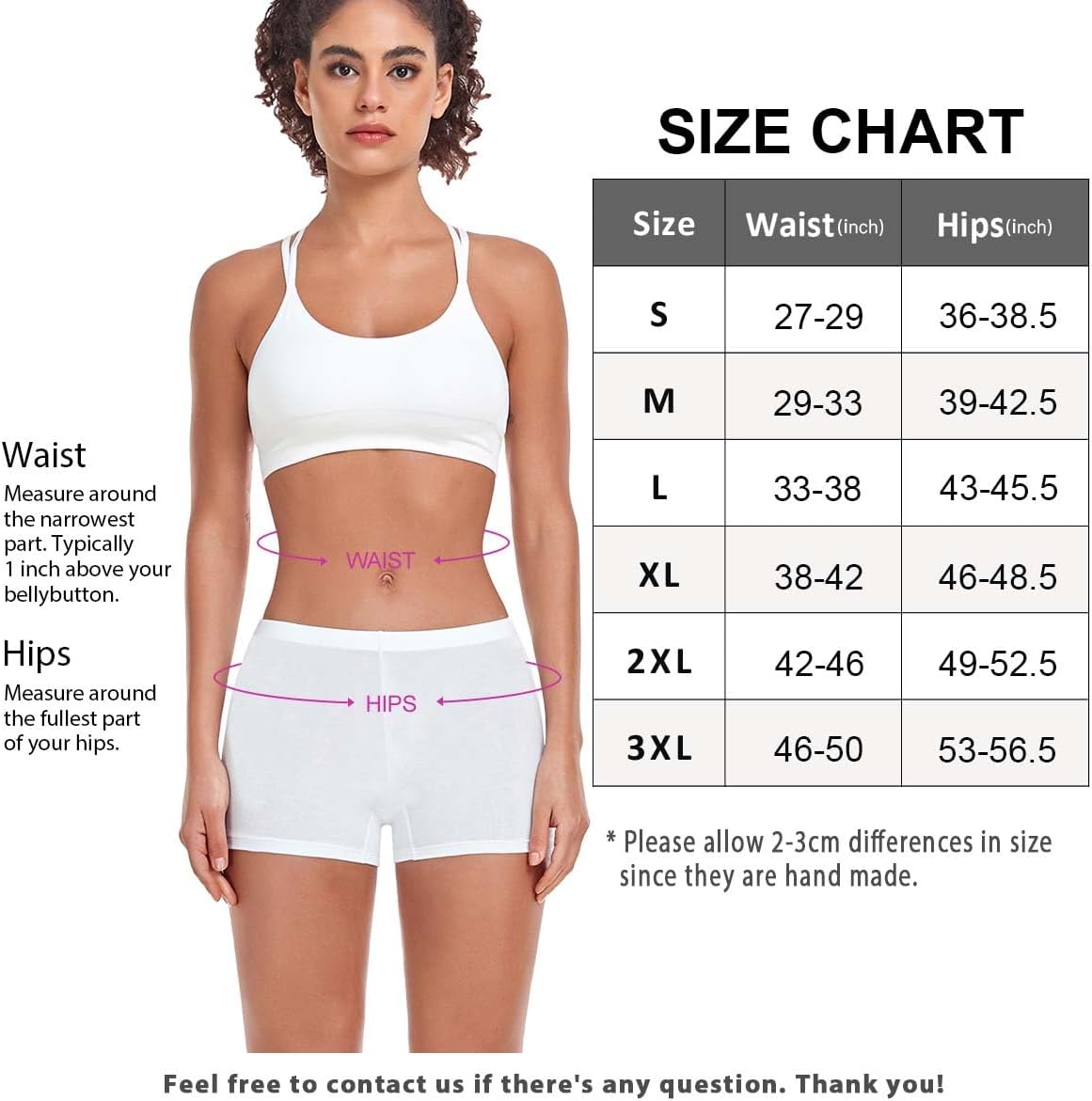 Detalle de wirarpa Women's Cotton Boxers: 4-Pack Safety Boyshorts with Cotton Crotch