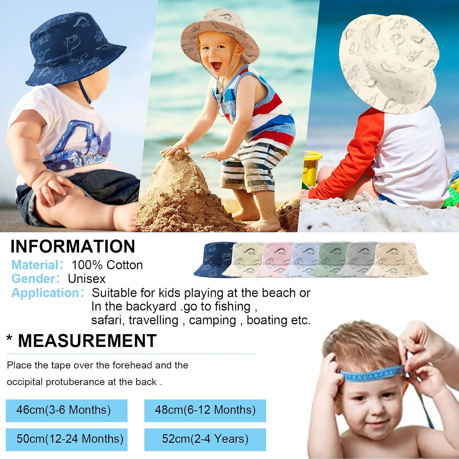 Thumbnail 5 de TOMEEK Baby Sun Hat Toddler Sun Protection with UPF 50+ | Foldable Beach Cap