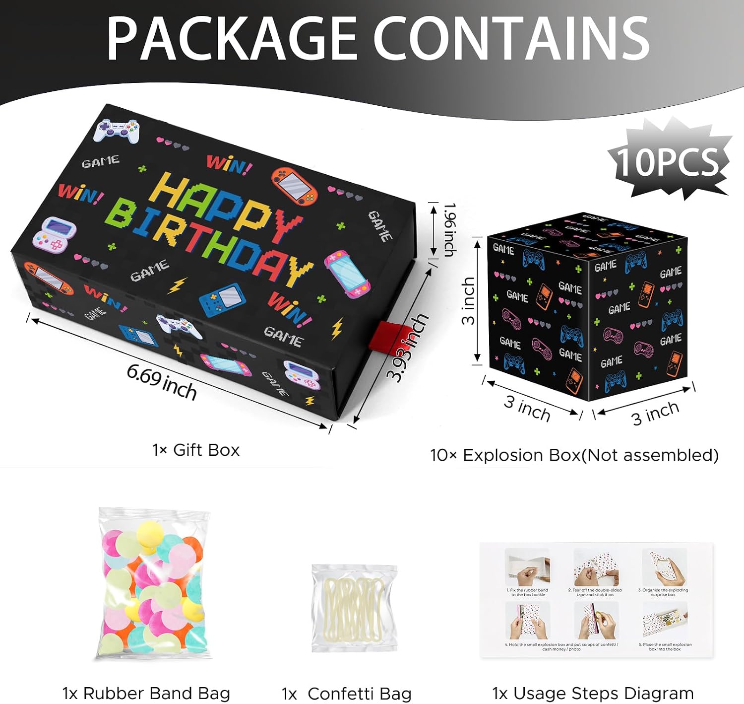 Detalle 2 de WenmthG Happy Birthday Surprise Gift Box Explosion: DIY Money Box That Pops with Confetti