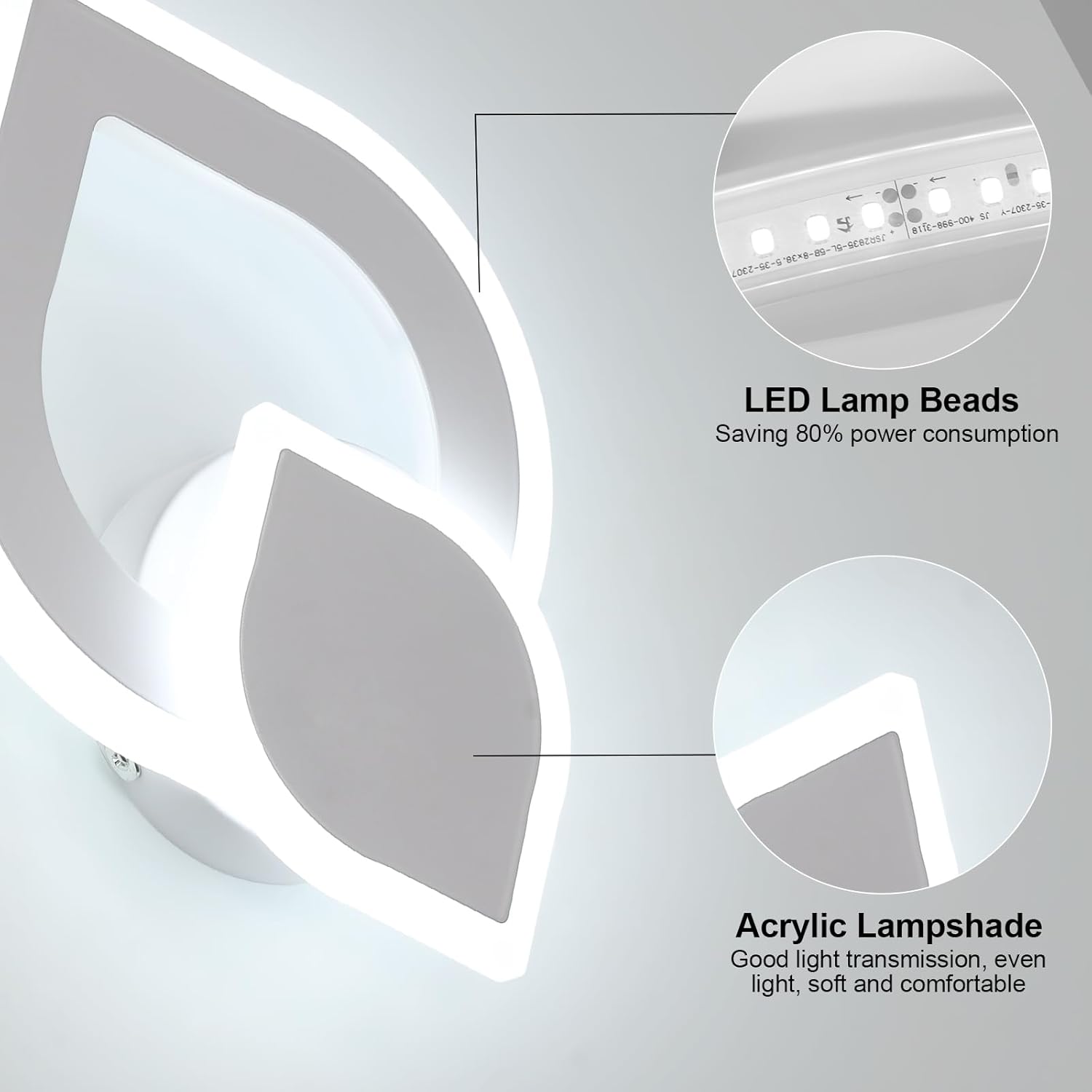 Detalle 2 de Mckalen Lámpara LED de Pared Interior 16W 💡 Moderno Blanco