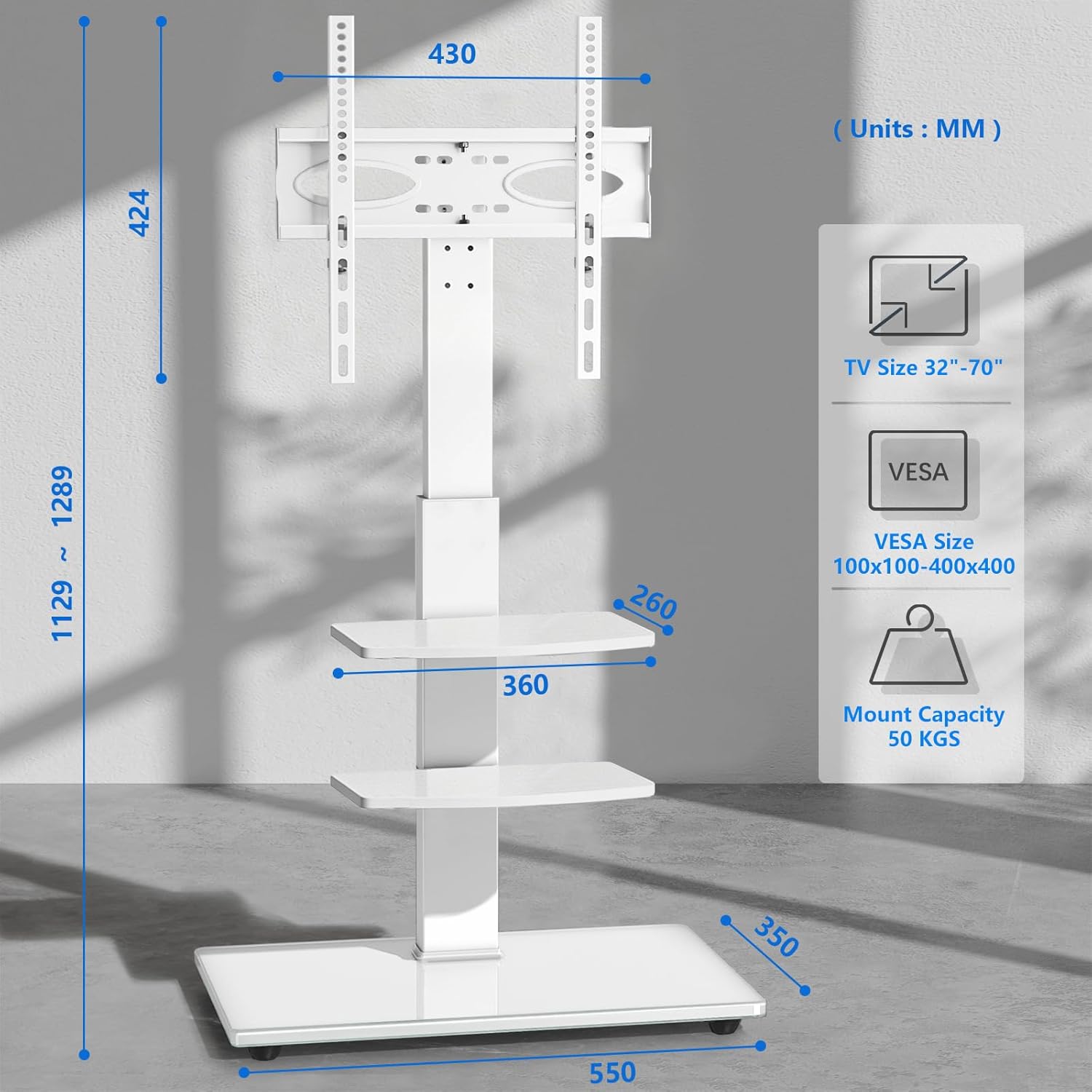 Thumbnail 4 de RFIVER TV floor stand 50kg VESA 400x400