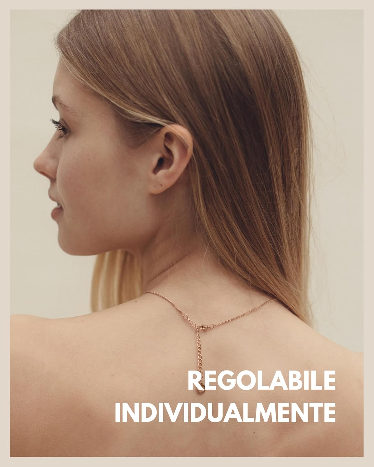 Detalle de GD GOOD.designs Collana Maria con croce in acciaio inox placcata oro 18K, impermeabile e lunghezza regolabile 42+5 cm