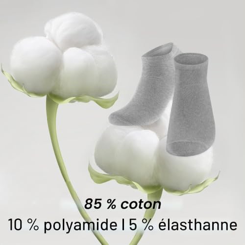 Thumbnail 4 de 12 Paires Chaussettes Basse Lakpoau – Homme/Femme, Noir et Gris, 39–42