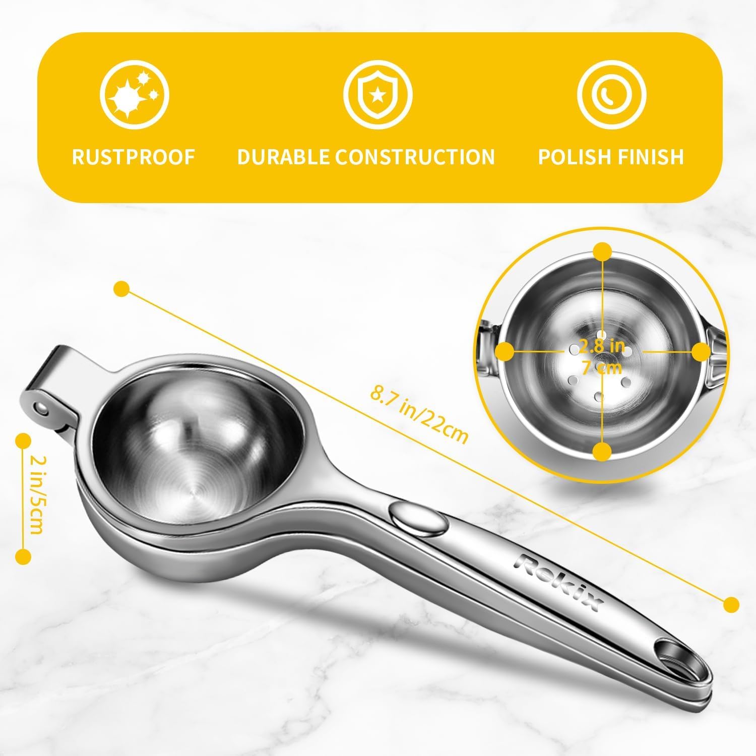 Thumbnail 1 de Rekix Lemon Squeezer – heavy-duty manual citrus press for lemons, limes and small oranges