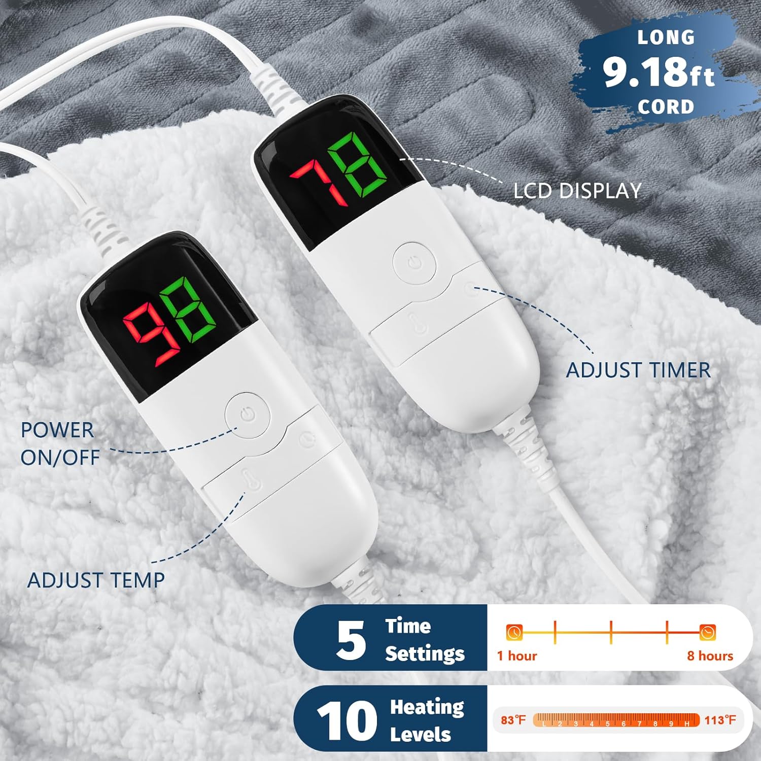 Thumbnail 2 de Heated Electric Blanket Queen 84" x 90"