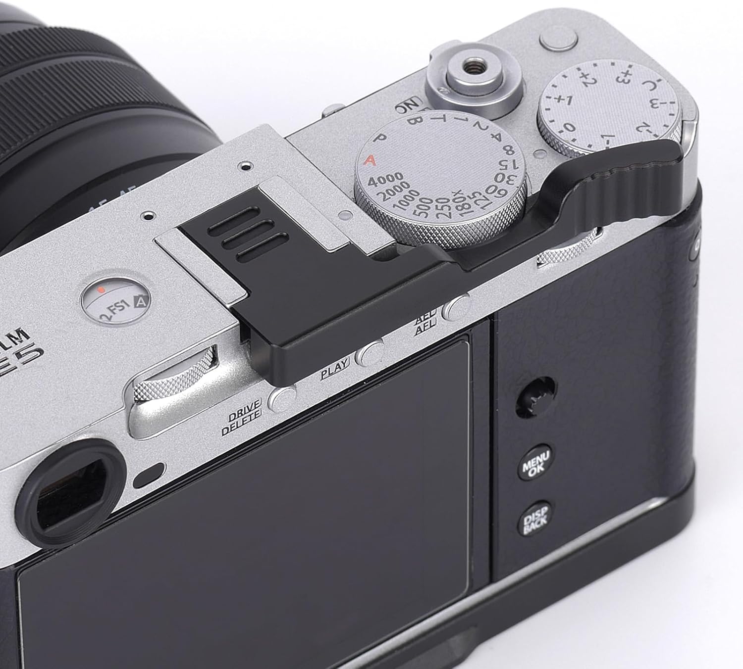 Detalle 2 de YUULNMOP Aluminum Hot Shoe Thumb Rest for Fujifilm X-E5, Black, Anti-Slip