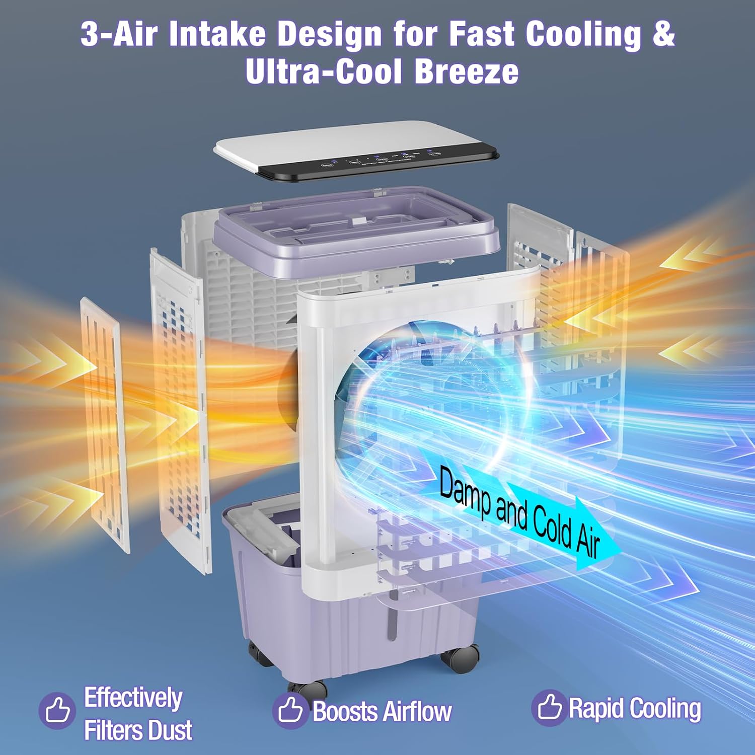 Thumbnail 4 de Portable Air Conditioners: 3000 CFM Swamp Cooler with 6.87 Gallon Tank