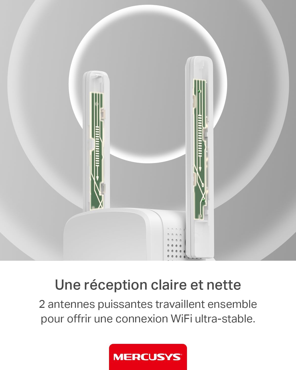Thumbnail 4 de MERCUSYS ME12 : répéteur Wi‑Fi N300 jusqu’à 300 Mbps sur 2,4 GHz avec 2 antennes externes