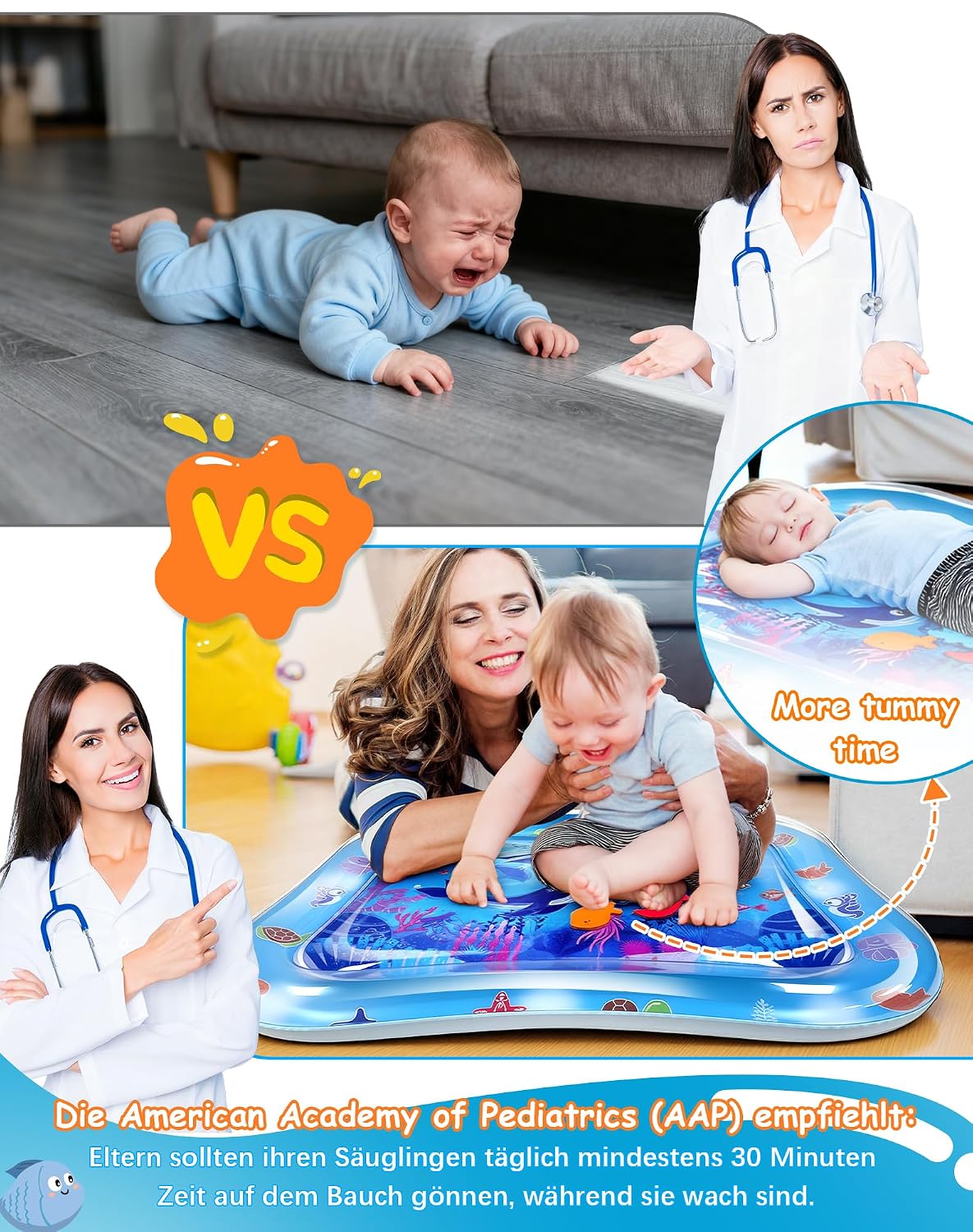 Thumbnail 1 de Wincany Wassermatte Baby Groß BPA Frei – Aquamatte für Bauchlage ab 3 Monaten