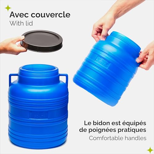 Detalle de Garronda Lot de 2 tonneaux HDPE 30 L sans BPA — grande ouverture,用途 polyvalent